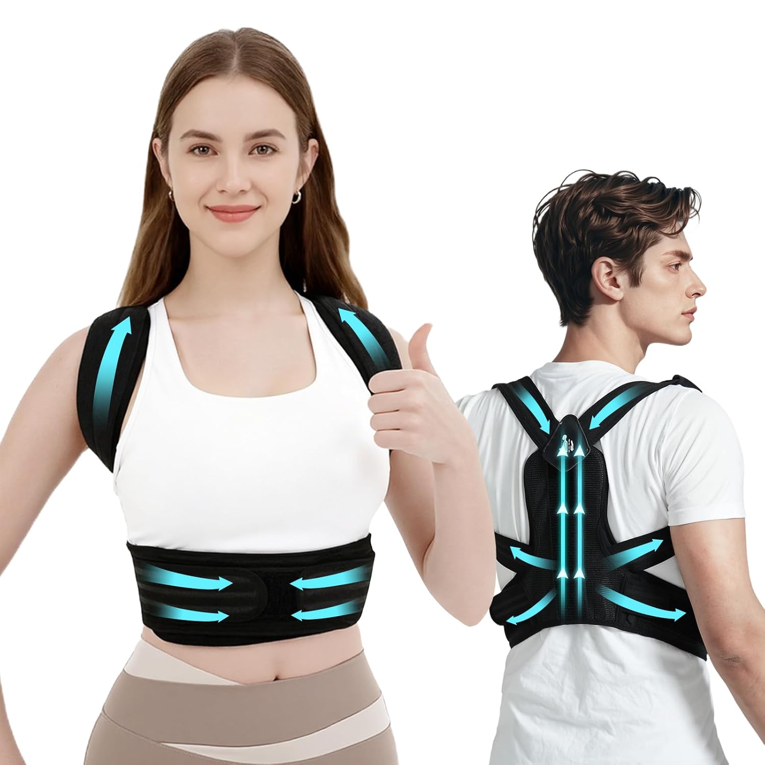 Posture Corrector Back Brace for Women and Men, Shoulder Straightener, Adjustable Back Support Brace, Back Pain Relief – Slouching, Scoliosis, Hunchback, Hump, Thoracic, Spine Alignment – with Adjustable Shoulder Straps, Posture Support. Posture Corrector Back Brace – S (Underbust 25”-31”)
