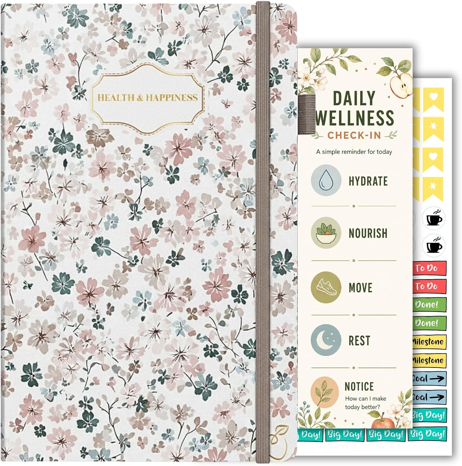 Life & Apples Wellness Journal, Food Diary & Fitness Planner, Bloom